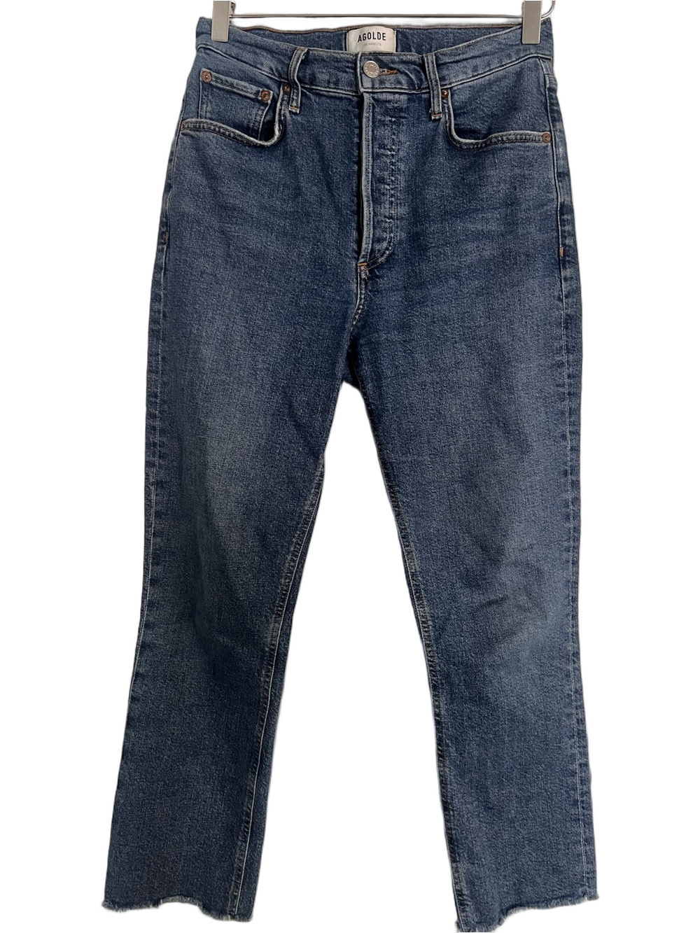 Agolde Jeans Riley High Rise Straight Crop Jeans - Size 26 Organic